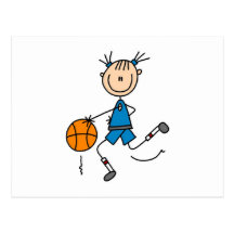 Stick Figure Girl Basketball Player Tshirts Post Cards