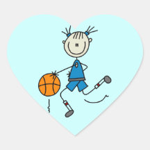 Stick Figure Girl Basketball Player Tshirts Stickers