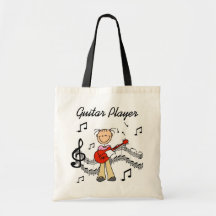 Stick Figure Girl Guitar Player T-shirts and Gifts Bags