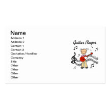 Stick Figure Girl Guitar Player T-shirts and Gifts Business Cards