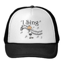 Stick Figure Girl I Sing T-shirts and Gifts Hat
