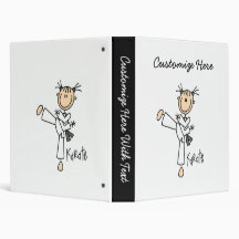Stick Figure Girl Karate T-shirts and Gifts Vinyl Binder