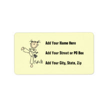 Stick Figure Girl Karate T-shirts and Gifts Custom Address Labels