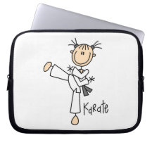 Stick Figure Girl Karate T-shirts and Gifts Computer Sleeves