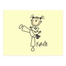 Stick Figure Girl Karate T-shirts and Gifts Postcard