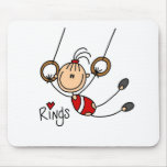 Stick figure girl on Rings Mousepad