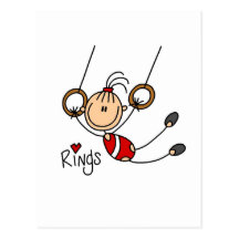Stick figure girl on Rings Tshirts and Gifts Postcards