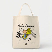 Stick Figure Girl Tuba Player T-shirts and GIfts Canvas Bag