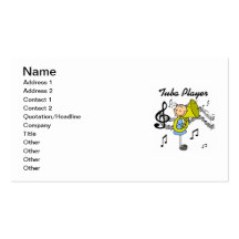 Stick Figure Girl Tuba Player T-shirts and GIfts Business Cards