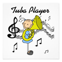 Stick Figure Girl Tuba Player T-shirts and GIfts Custom Invite