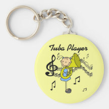 Stick Figure Girl Tuba Player T-shirts and GIfts Key Chains