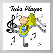 Stick Figure Girl Tuba Player T-shirts and GIfts Print