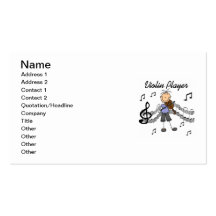Stick Figure Girl Violin Player T-shirts and Gifts Business Card Template
