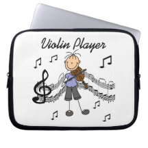 Stick Figure Girl Violin Player T-shirts and Gifts Laptop Sleeves