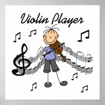 Stick Figure Girl Violin Player T-shirts and Gifts Print