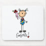 Stick Figure Girl Winning Medal Mousepad
