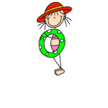Stick FIgure Girl with  Swim Tube T-shirt