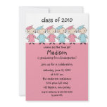 Stick Figure Girls & Boys Graduation Invitation