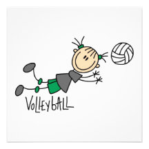Stick Figure Girls Volleyball T-shirts and Gifts Invitation