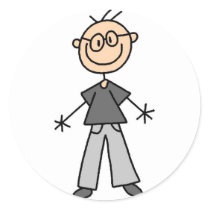Stick Figure Grandpa Sticker