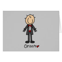 Stick Figure Groom T-shirts and Gifts Greeting Card