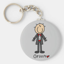 Stick Figure Groom T-shirts and Gifts Keychain