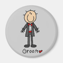 Stick Figure Groom T-shirts and Gifts Magnets