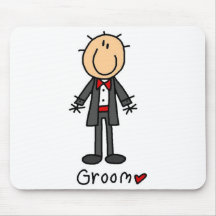 Stick Figure Groom T-shirts and Gifts Mouse Pads