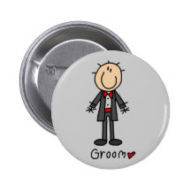 Stick Figure Groom T-shirts and Gifts Pins