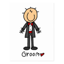 Stick Figure Groom T-shirts and Gifts Post Cards
