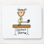 Stick Figure Gymnast on Balance Beam Mousepad