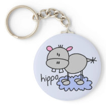 Stick Figure Hippo T-shirts and Gifts Key Chains
