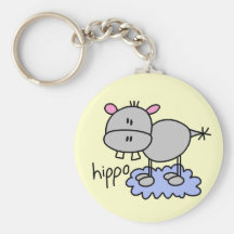 Stick Figure Hippo T-shirts and Gifts Keychains