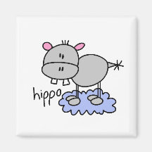 Stick Figure Hippo T-shirts and Gifts Magnet