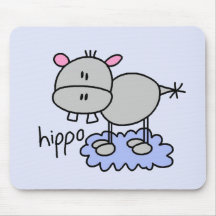 Stick Figure Hippo T-shirts and Gifts Mouse Mat