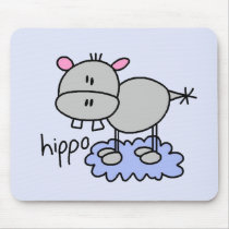 Stick Figure Hippo T-shirts and Gifts Mouse Mat