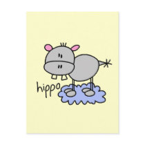 Stick Figure Hippo T-shirts and Gifts Post Cards