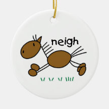 Stick Figure Horse T-shirts and Gifts Christmas Tree Ornaments