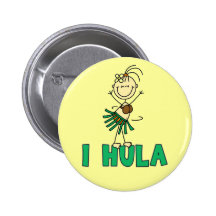 Stick Figure I Hula T-shirts and Gifts Button