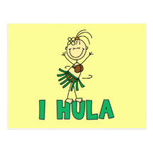 Stick Figure I Hula T-shirts and Gifts Post Cards