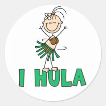 Stick Figure I Hula T-shirts and Gifts Round Sticker