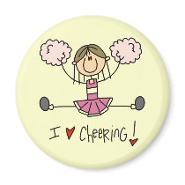 Stick Figure I Love Cheering T-shirts and Gifts Refrigerator Magnet