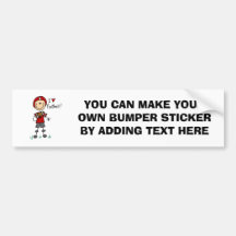 Stick Figure I Love Football T-shirts and Gifts Bumper Sticker