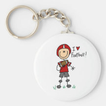 Stick Figure I Love Football T-shirts and Gifts Keychains
