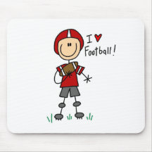 Stick Figure I Love Football T-shirts and Gifts Mousepads