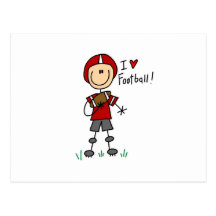 Stick Figure I Love Football T-shirts and Gifts Post Card
