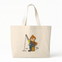 Stick Figure Ice Fishing Canvas Bag