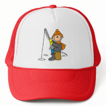Stick Figure Ice Fishing Mesh Hat