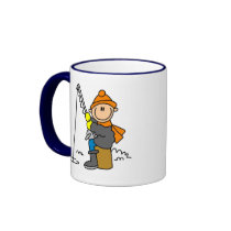 Stick Figure Ice Fishing Coffee Mug