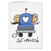 Stick Figure Just Married Cards